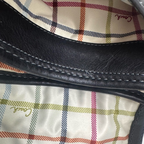 Coach Black Leather Shoulder Bag with Gold Accents - Picture 10 of 15